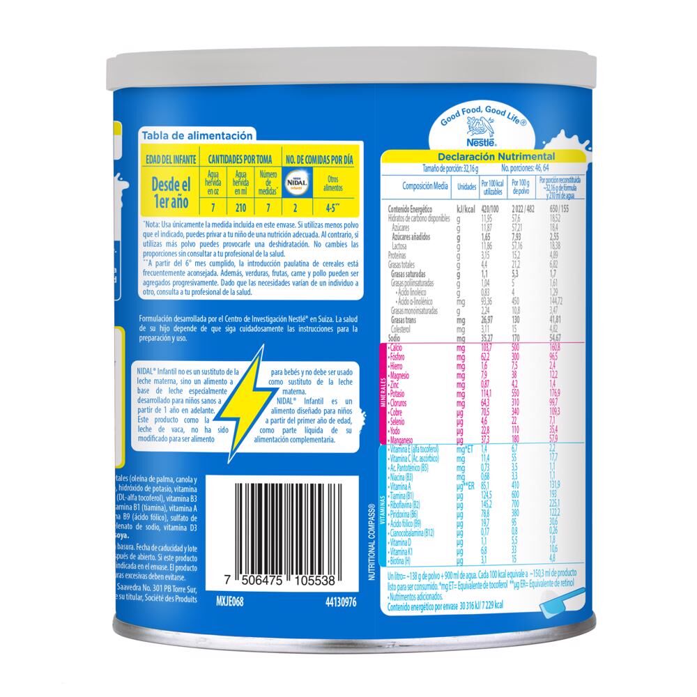 Leche Polvo +1 Nidal 1.5 Kg