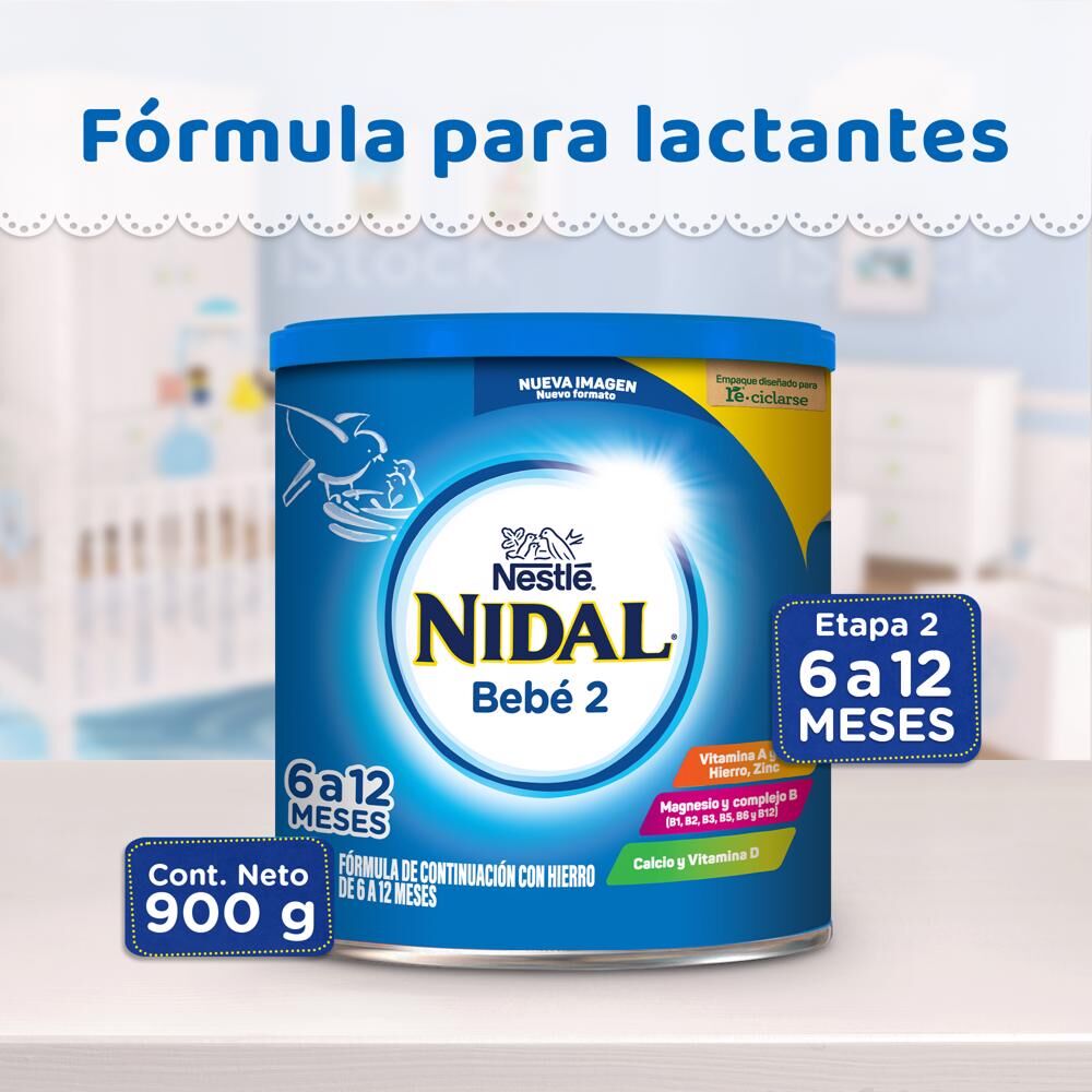 Leche Formula De 6 A 12 Meses Etapa 2 Nidal 900.0 Gr