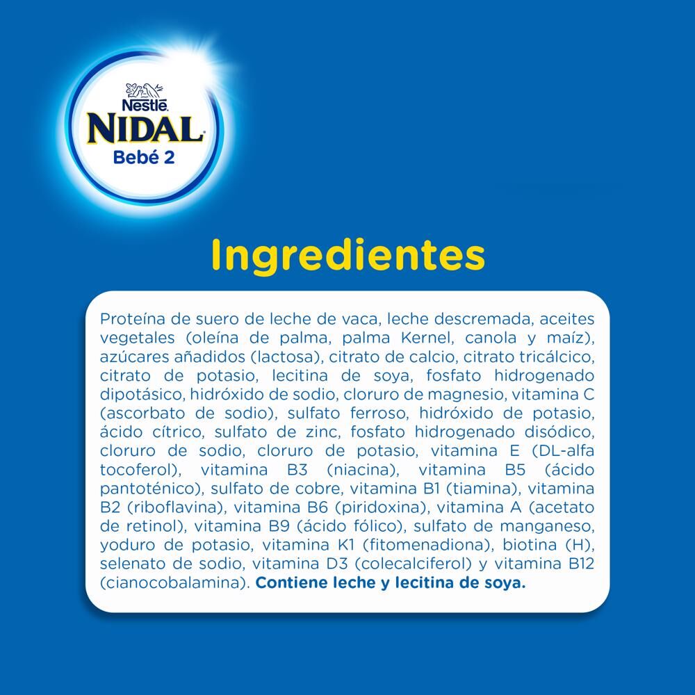 Leche Formula De 6 A 12 Meses Etapa 2 Nidal 900.0 Gr