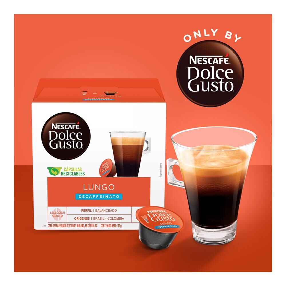 Cafe En Capsulas Lungo Descafeinado Dolce Gusto 16 0 Ca