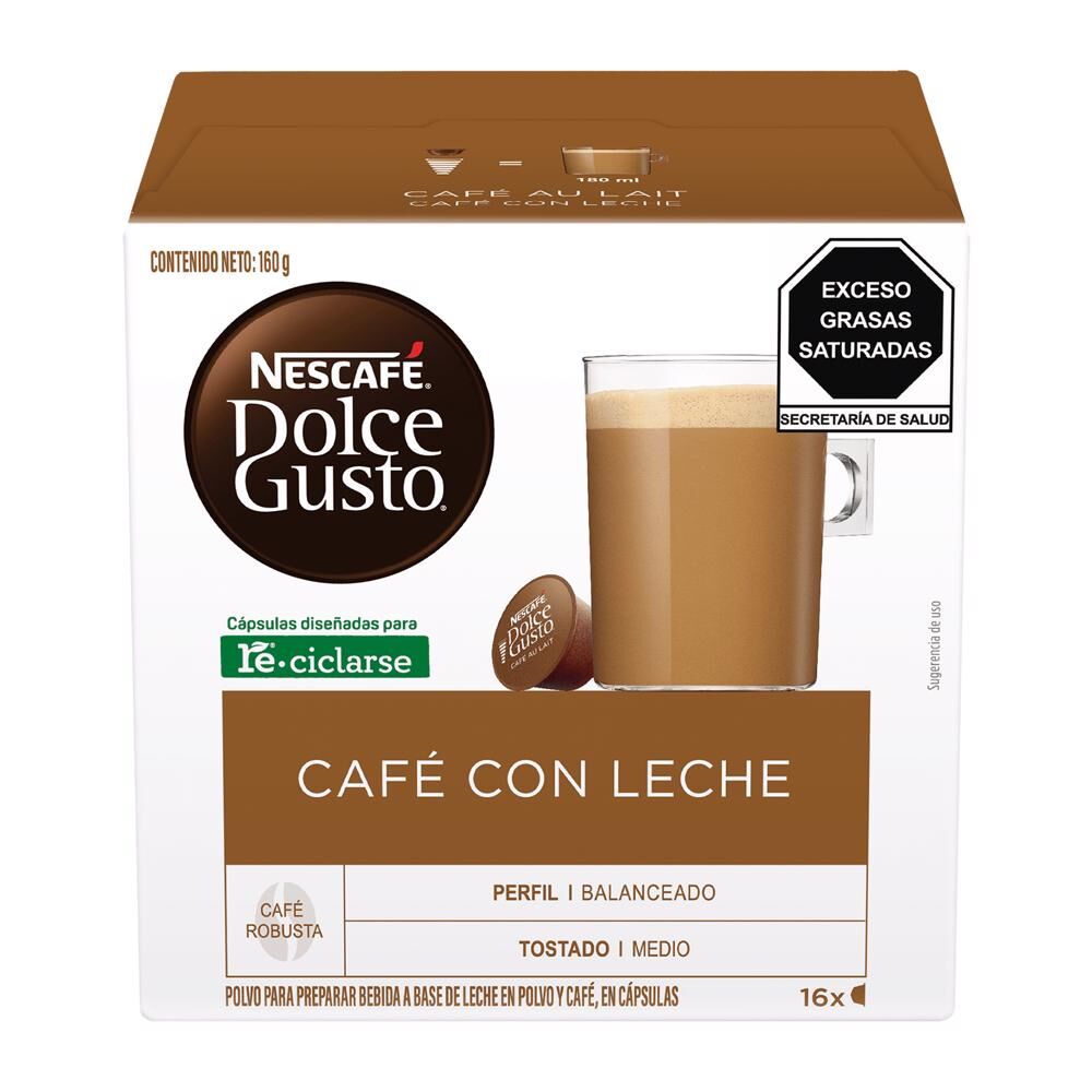 Cafe En Capsulas Aut Lait Dolce Gusto 16 0 Cap