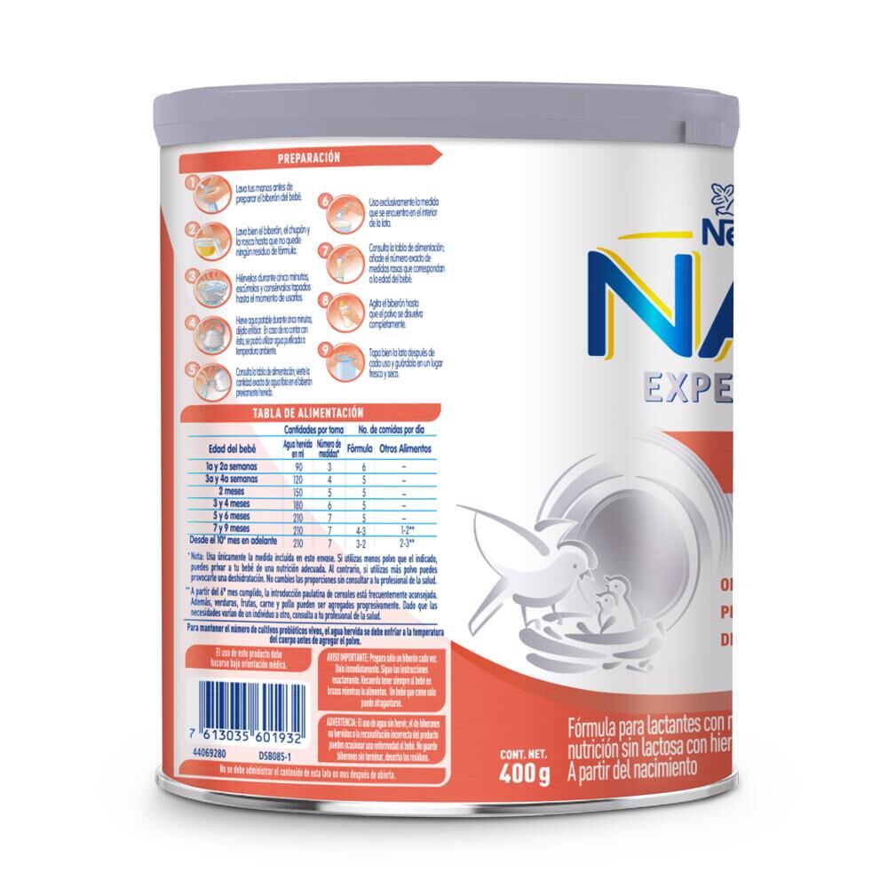 Leche En Polvo Sin Lactosa Nan 400.0 Gr
