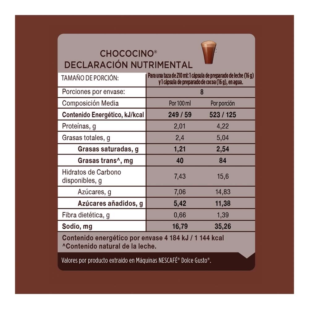 Cafe En Capsulas Chococino Dolce Gusto 16 0 Cap