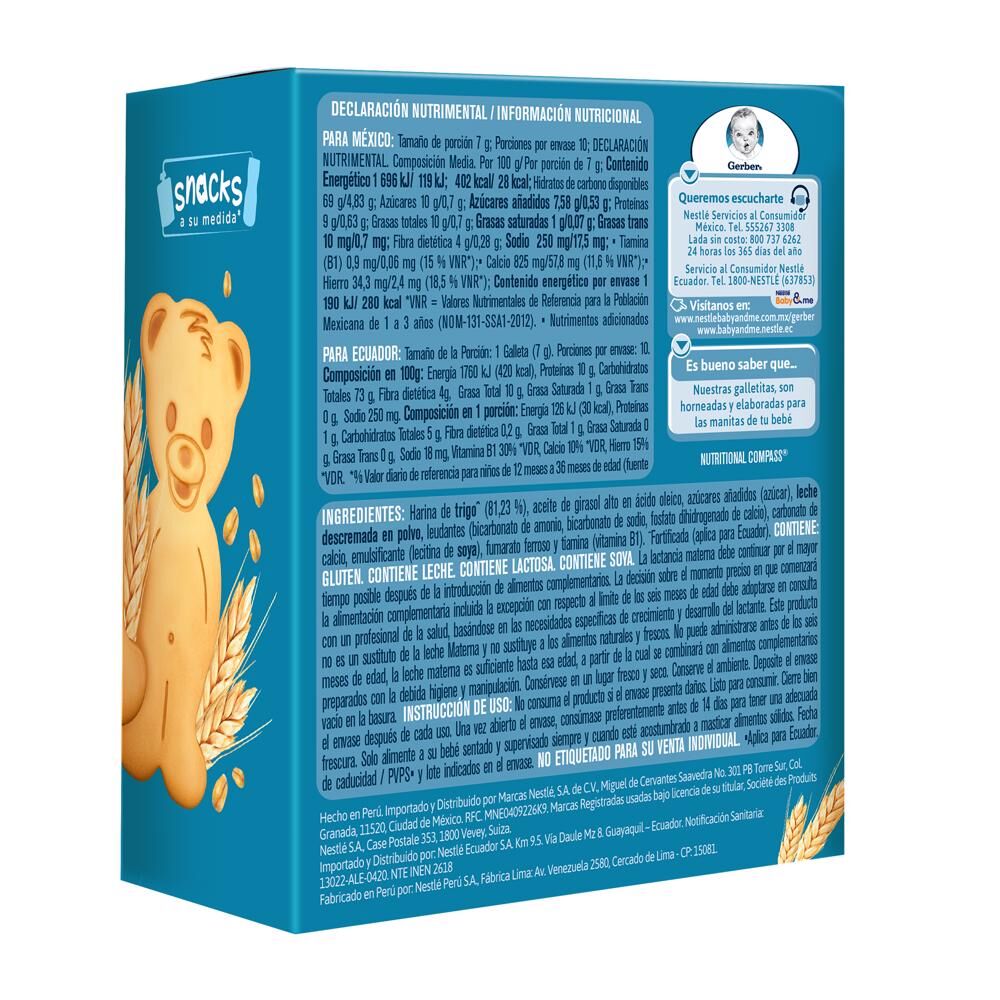 Galletas Baby Snacks Gerber 70.0 Gr