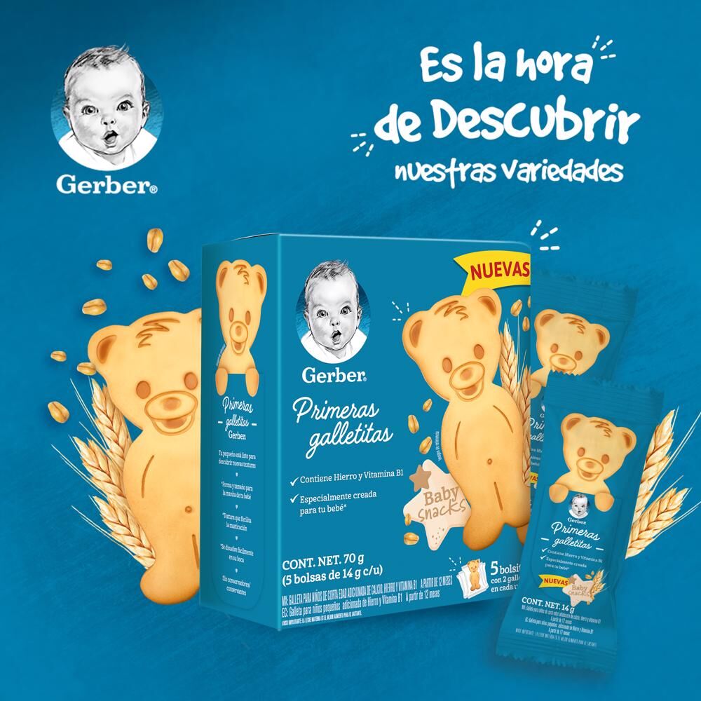 Galletas Baby Snacks Gerber 70.0 Gr