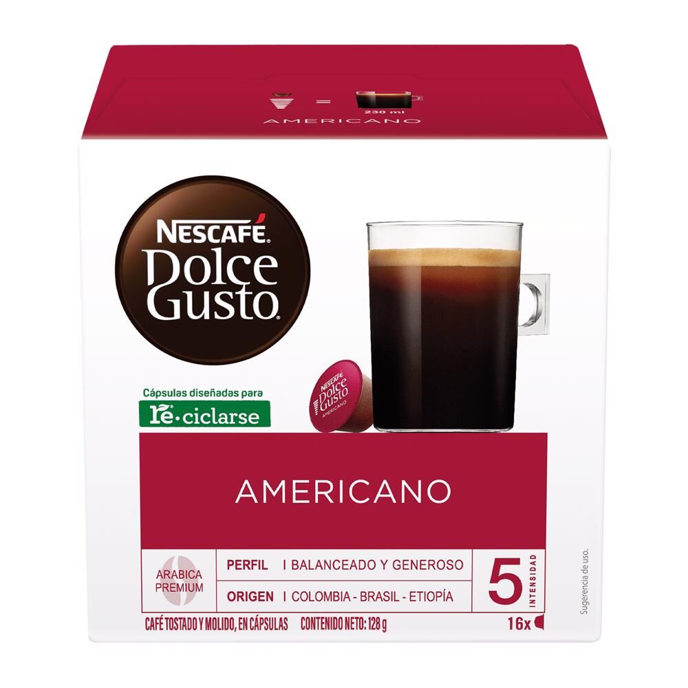 Cafe En Capsulas Americano Dolce Gusto 16 0 Cap