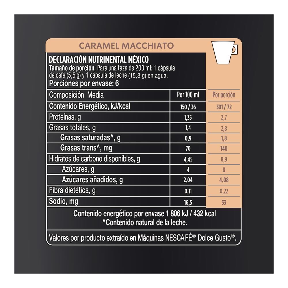 Café En Cápsulas Caramel Macchiato Starbucks Nescafé Dolce Gusto 12pz