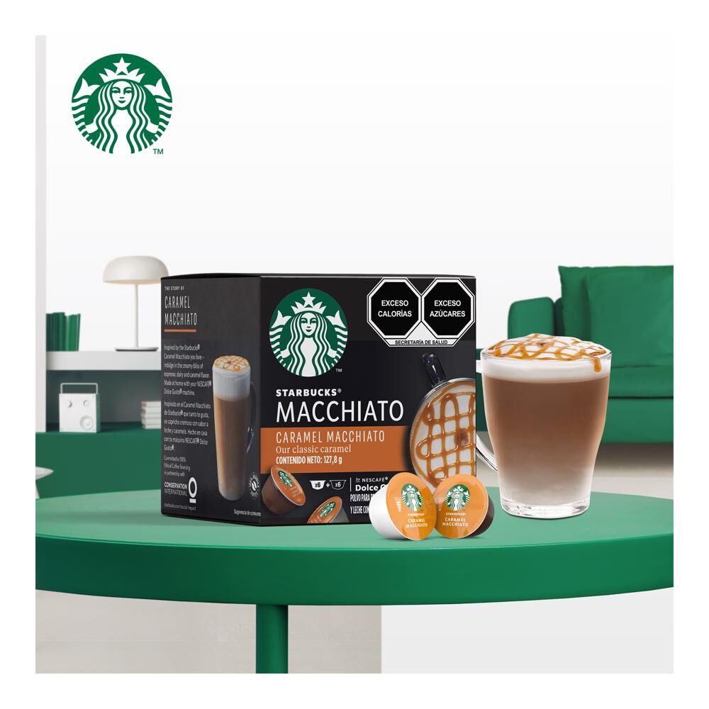 Café En Cápsulas Caramel Macchiato Starbucks Nescafé Dolce Gusto 12pz