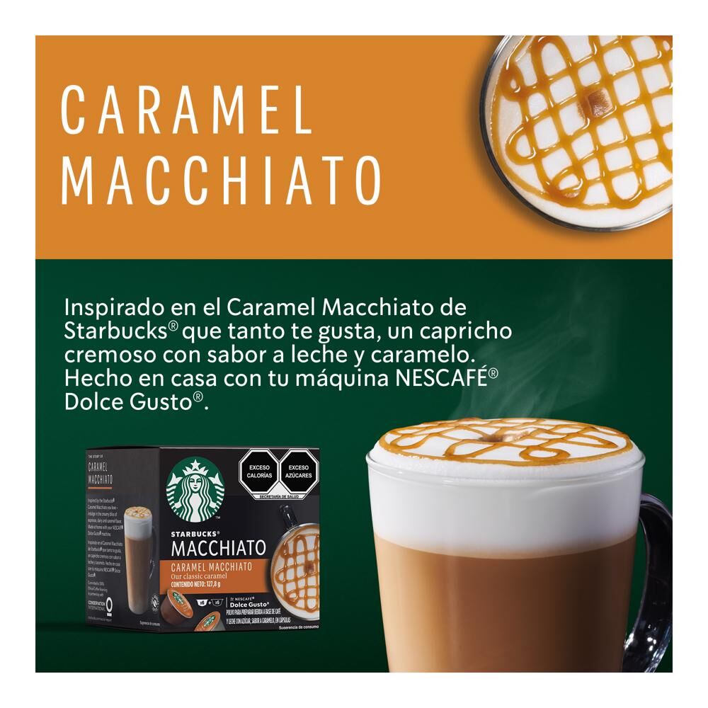 Café En Cápsulas Caramel Macchiato Starbucks Nescafé Dolce Gusto 12pz