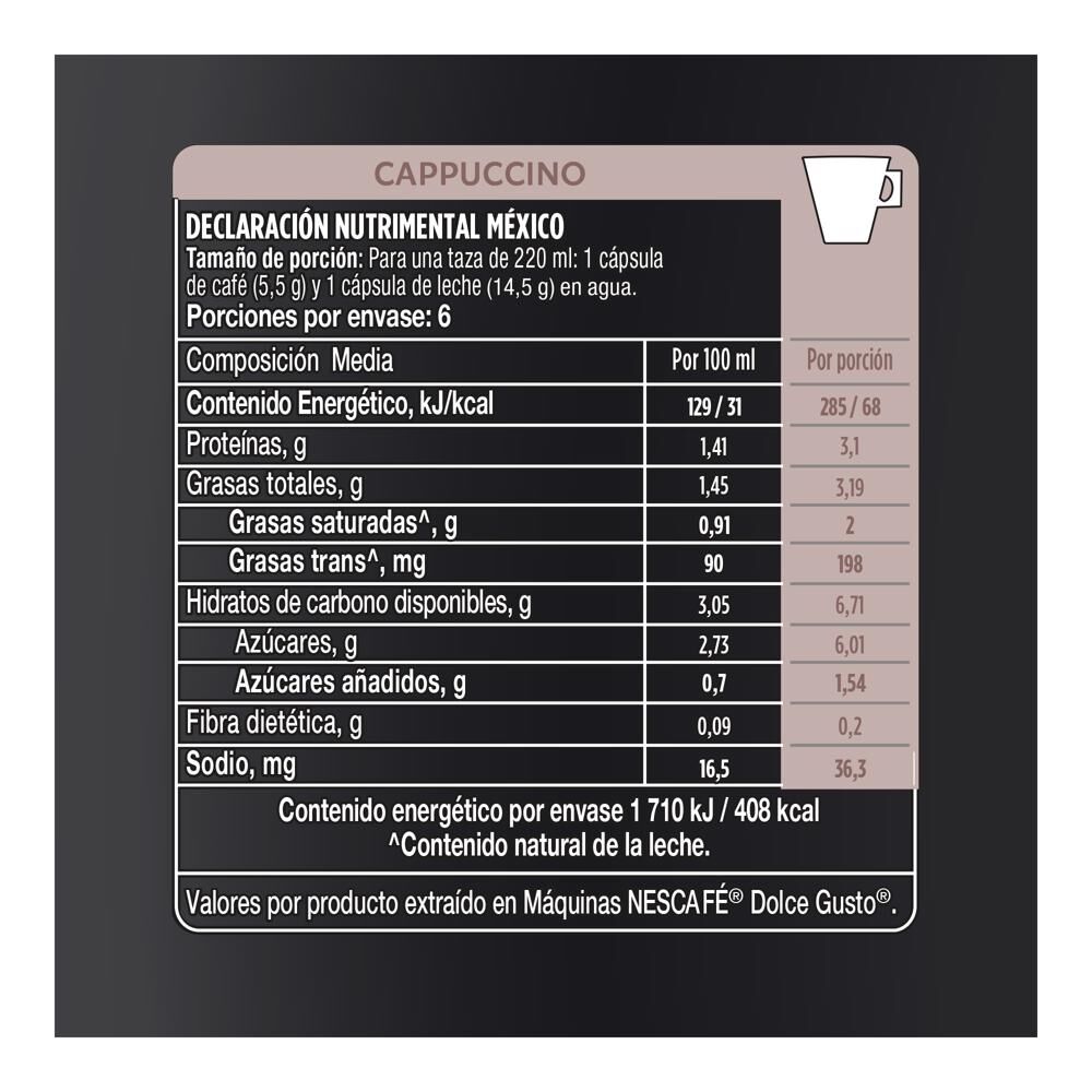 Cafe En Capsulas Capuccino Starbucks 12 0 Cap