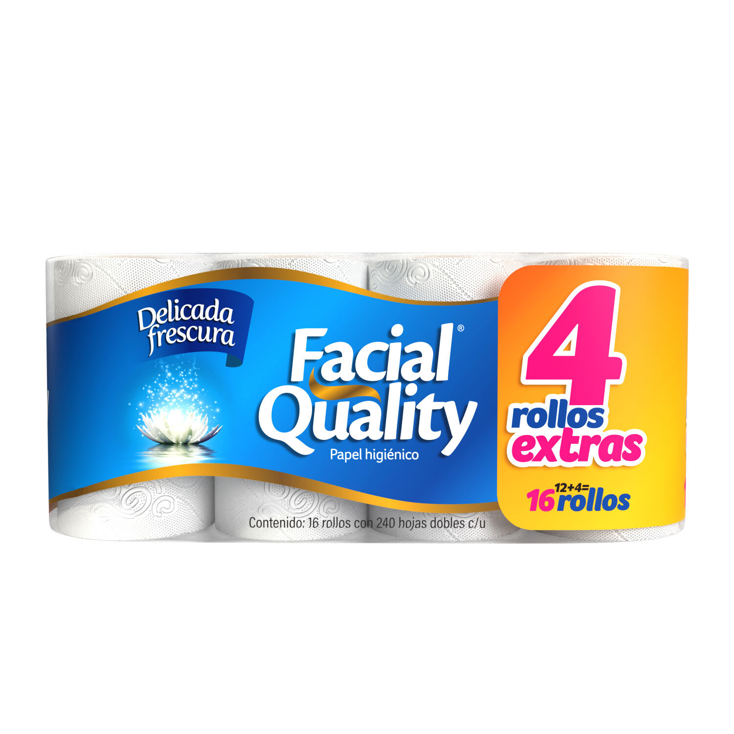 Papel Higienico 240 Hd 12+4 Gratis Facial Quality 16.0