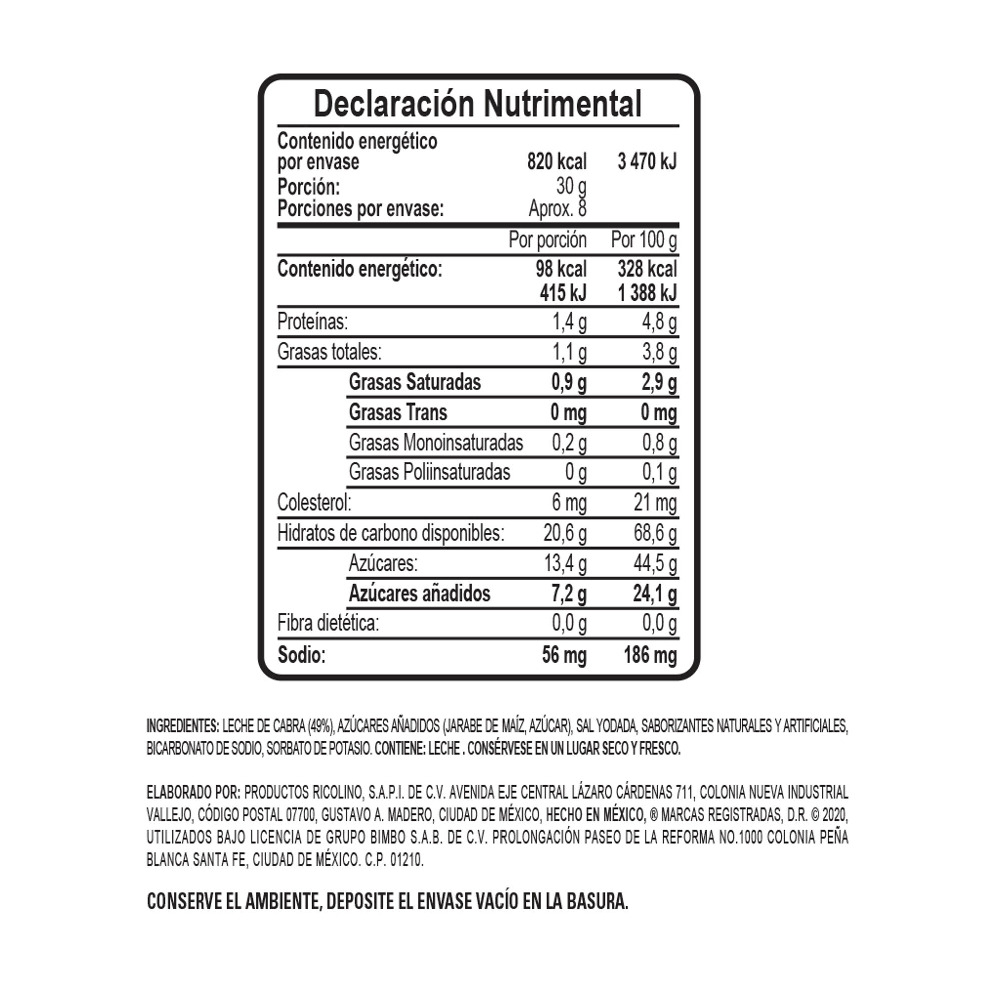 Cajeta Quemada Yopi 250 Gr