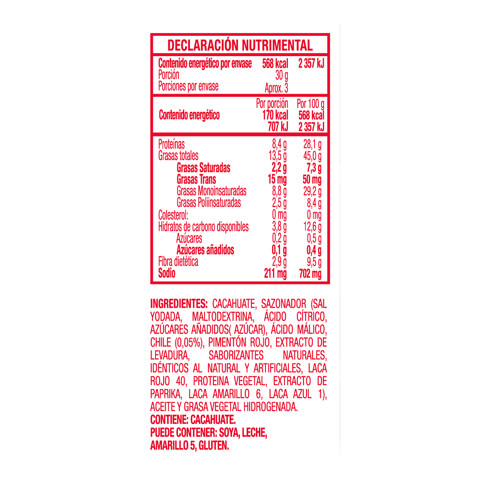 Cacahuates Barcel Golden Nuts Enchilados 100 G
