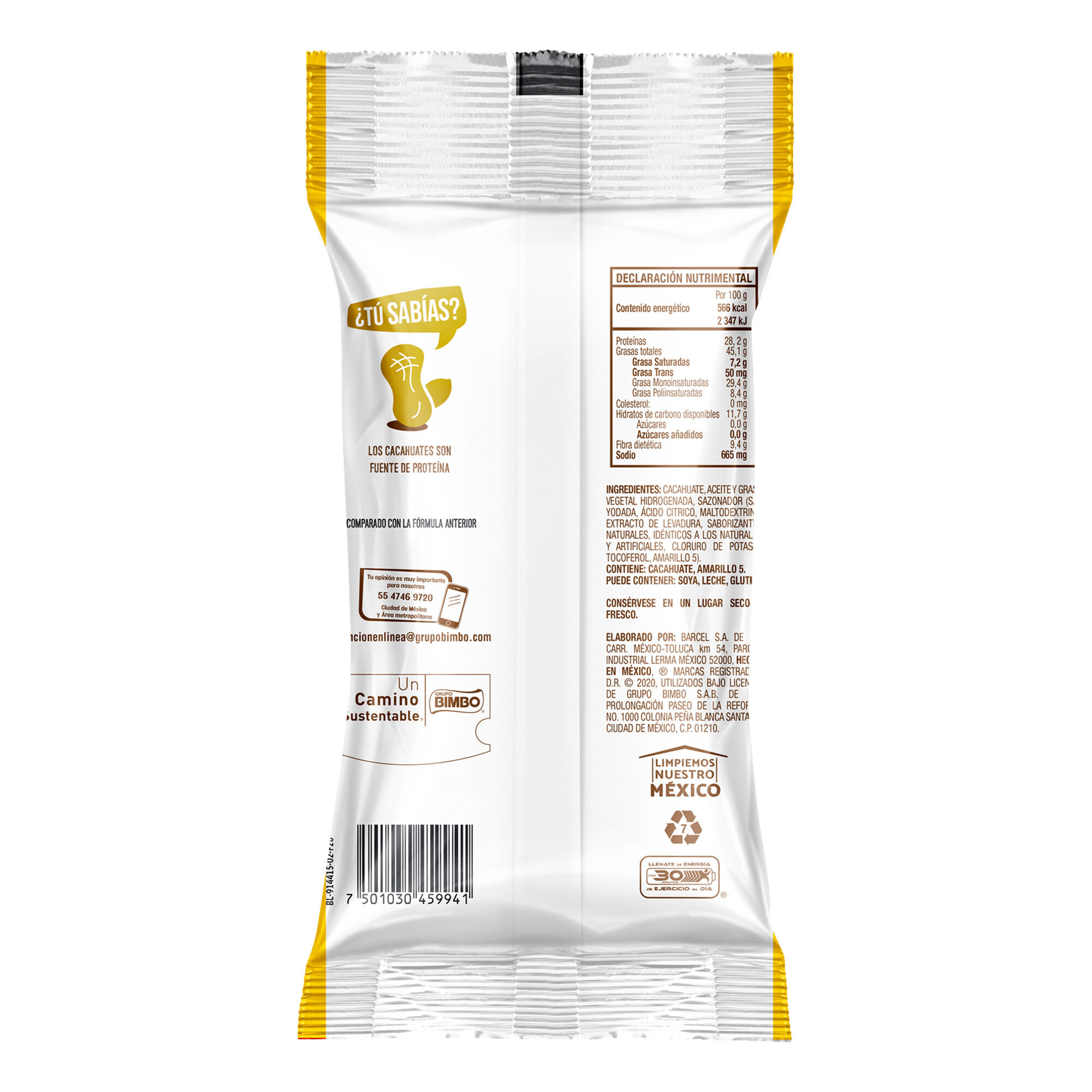 Cacahuates Sal Y Limon Golden Nuts 100.0 Gr