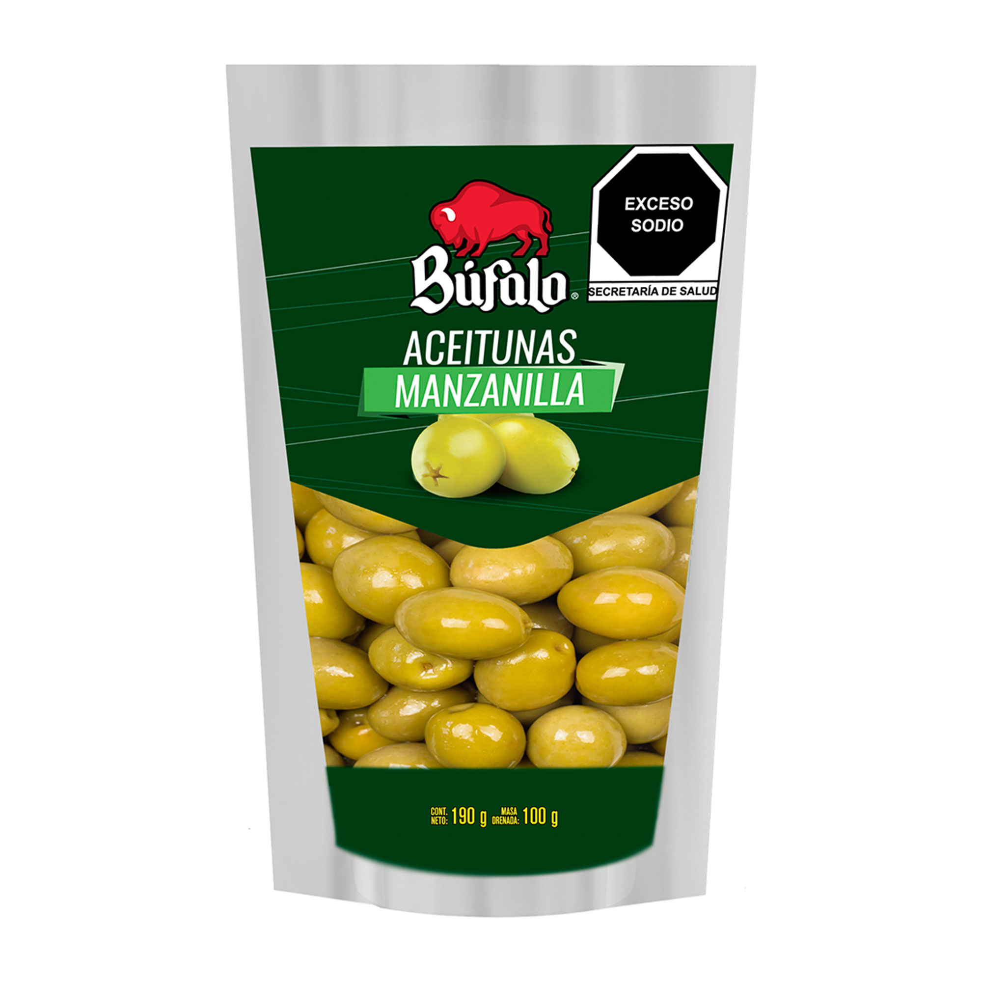 Aceituna Manzanilla Doy Pack Bufalo 190.0 Gr