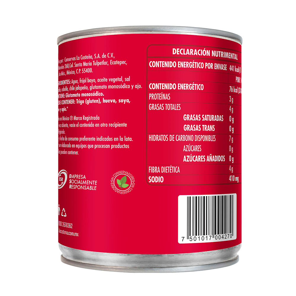 Frijol Refrito Bayos La Costena 580.0 Gr