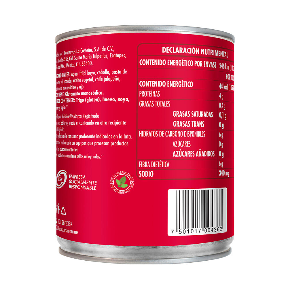 Frijol Entero Bayos La Costena 560.0 Gr