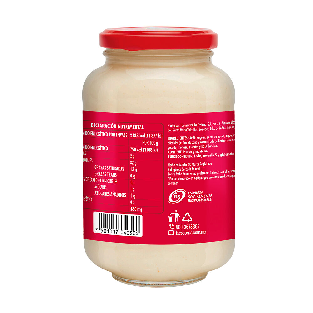 Mayonesa Con Jugo De Limon La Costena 385.0 Gr
