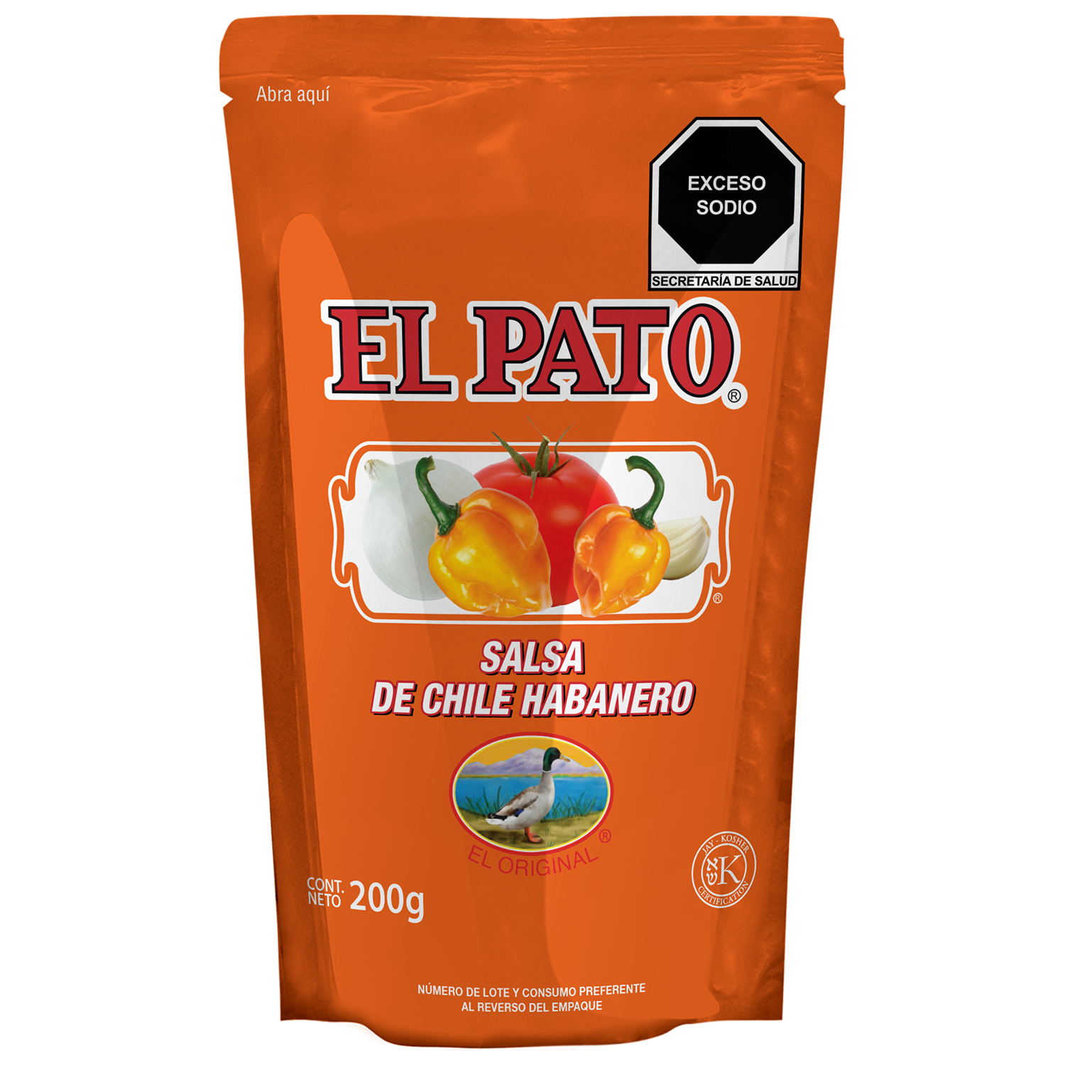 Salsa De Chiles Habaneros Pouch El Pato 200.0 Gr
