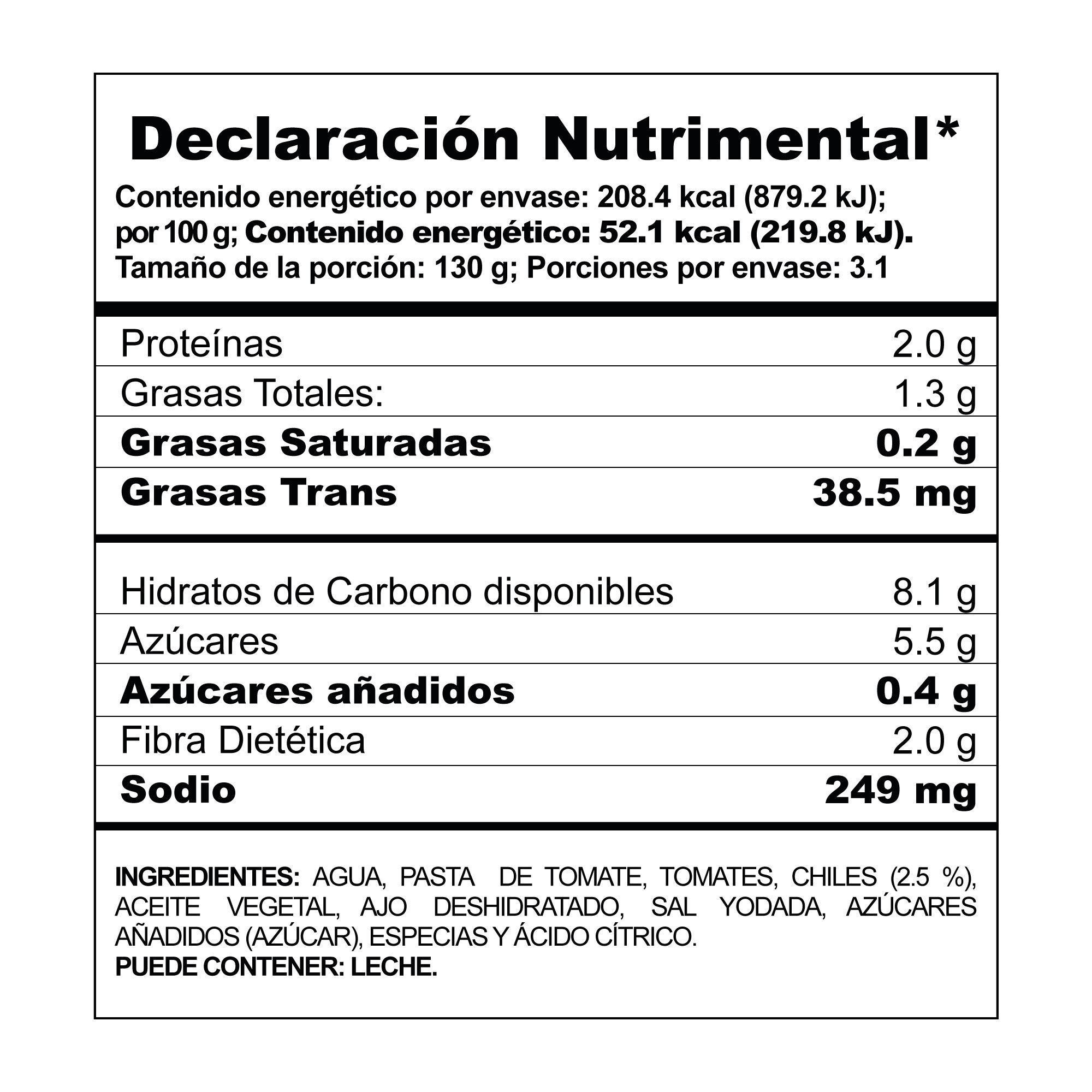 Salsa De Tomate C Chile (arrabiata) Barilla 400.0 Gr