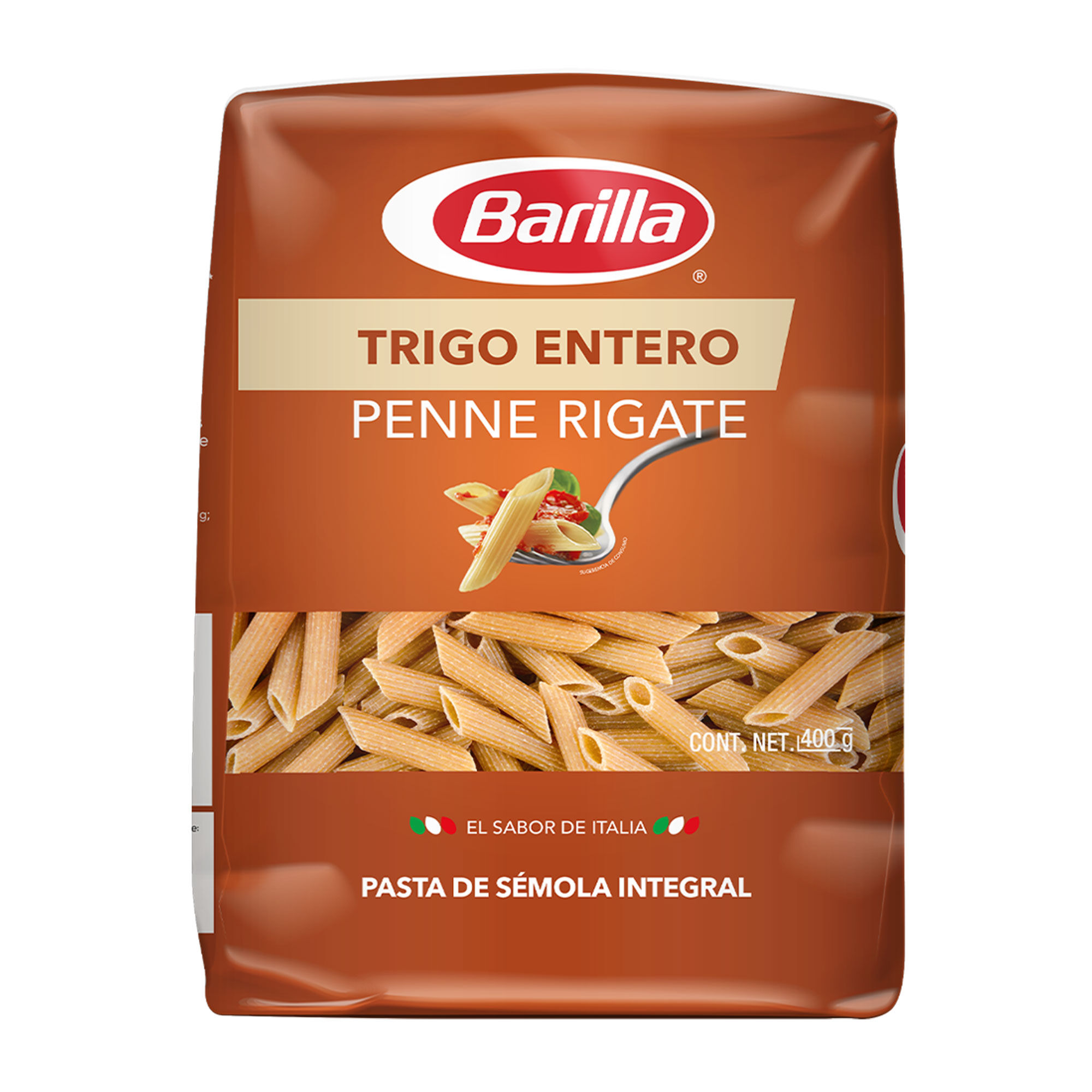 Pasta Penne Rigate De Trigo Entero Barilla 400.0 Gr