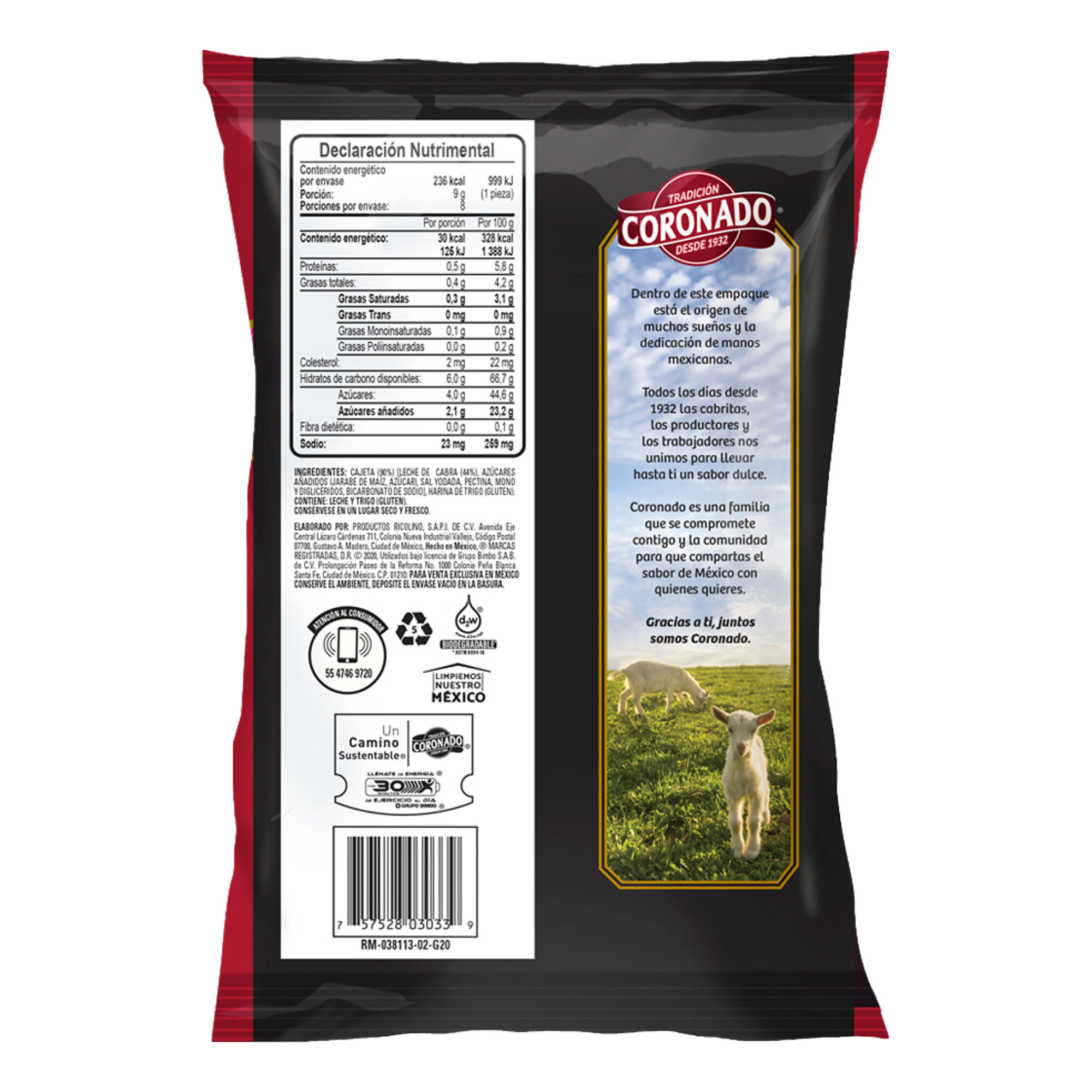 Obleas Cajeta Coronado 8.0 Pza