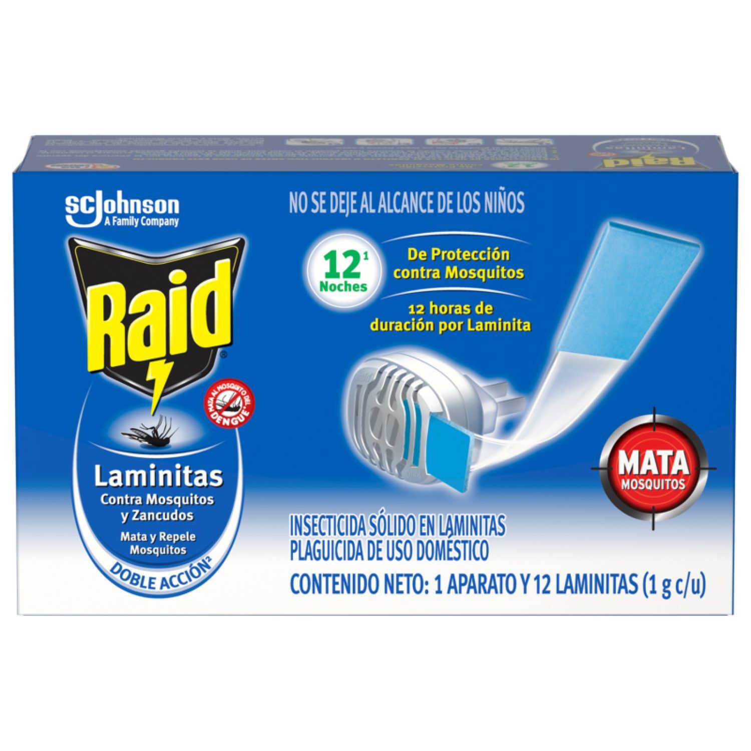 Insecticida Elect. Laminitas Aparato Raid 10.0 Tab