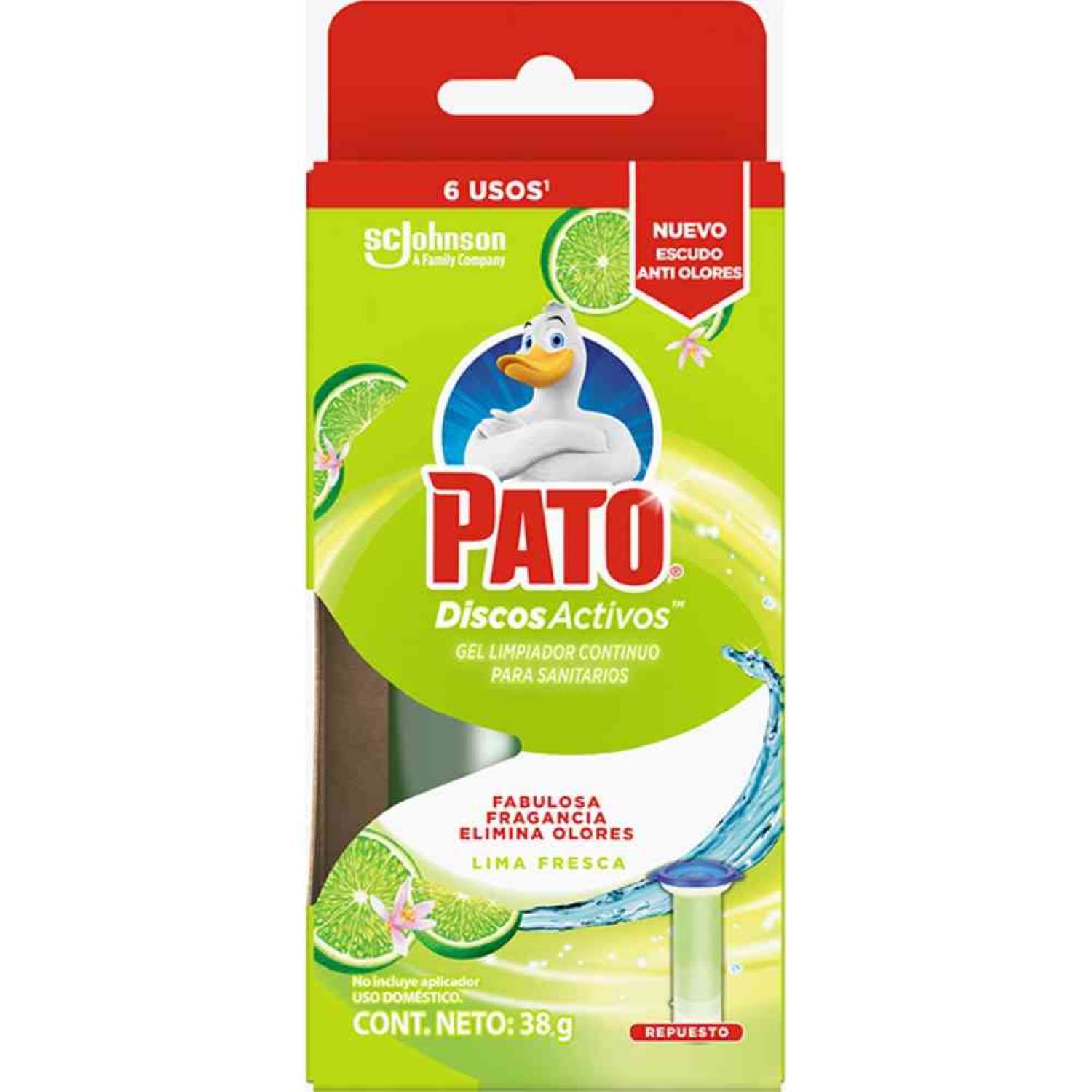 Pastilla Sanitaria Discos Activos Lima Fresca Pato Purific