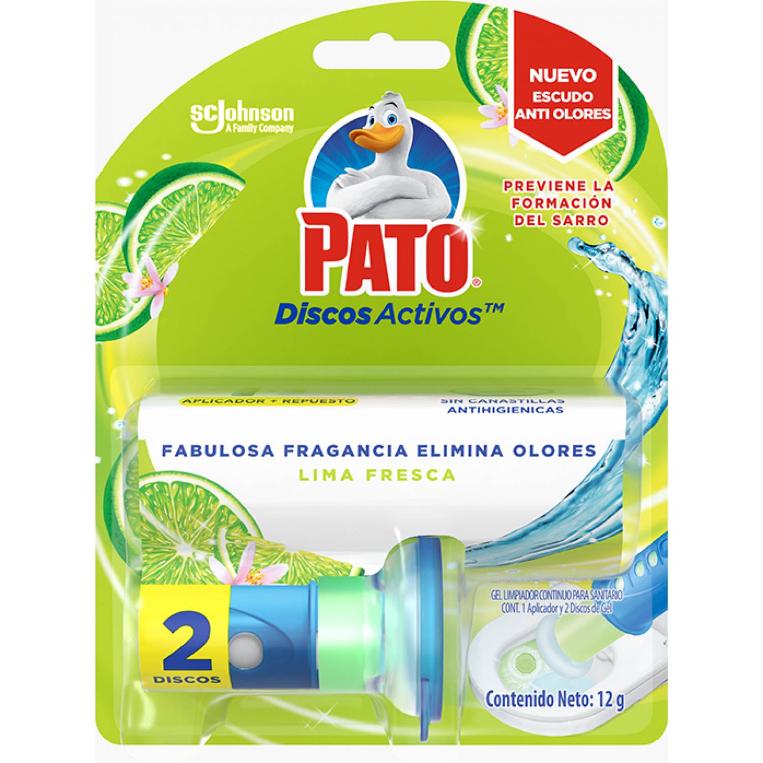 Pastilla Sanitaria 2 Discos+aplic Lima Fresca Pato 3.0