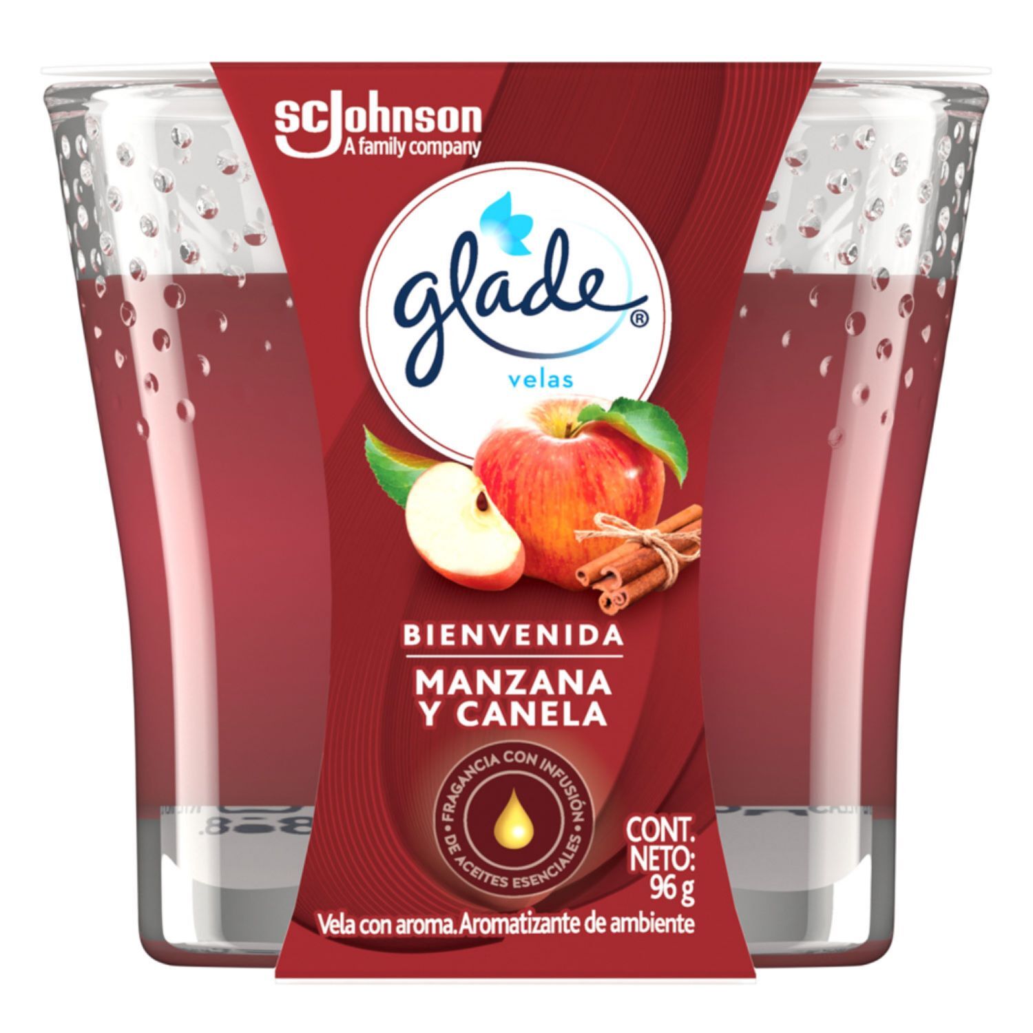 Vela Aromatica Manzana & Canela Glade 96.0 Gr