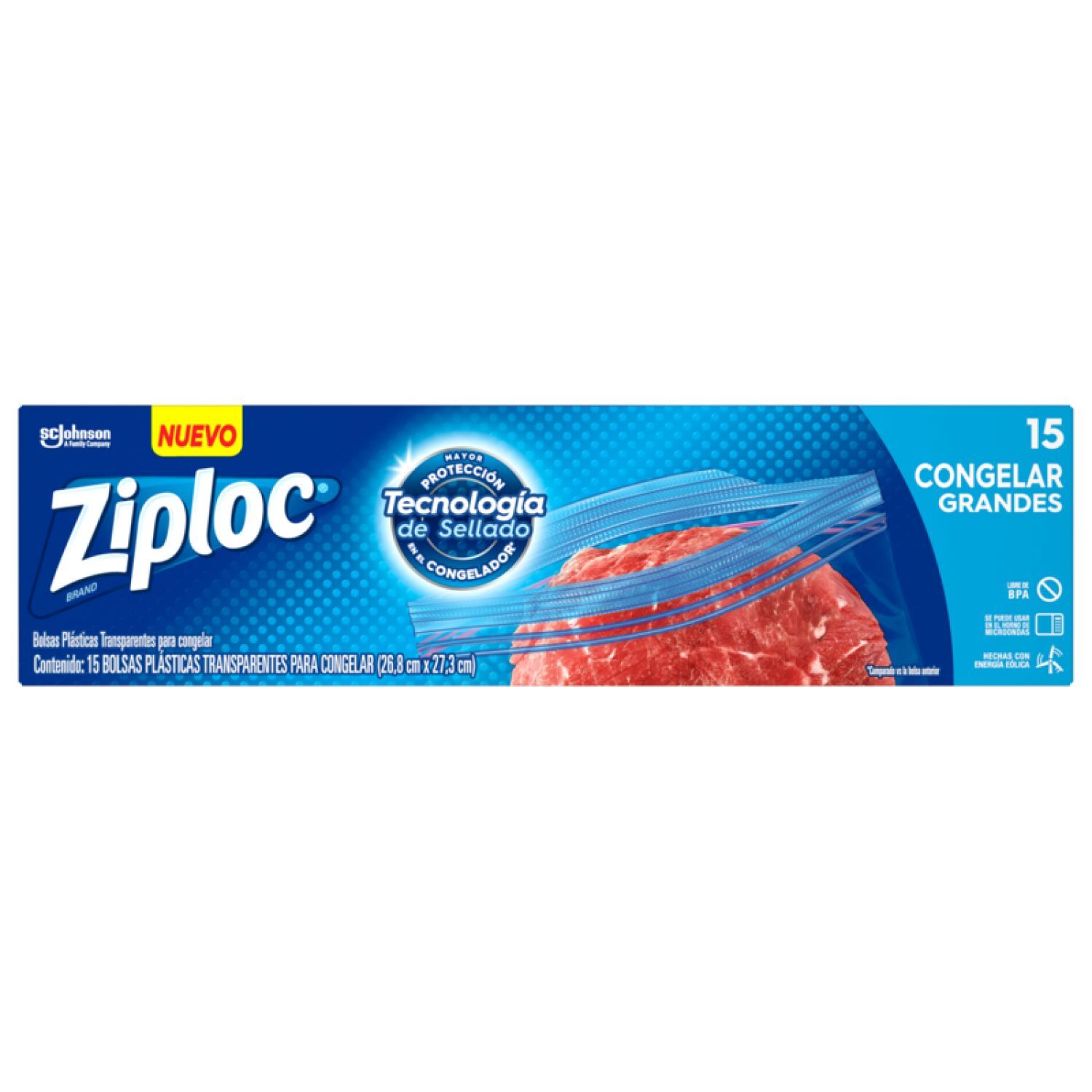 Bolsa Cocina Grande Para Congelar Ziploc 15.0 Pza
