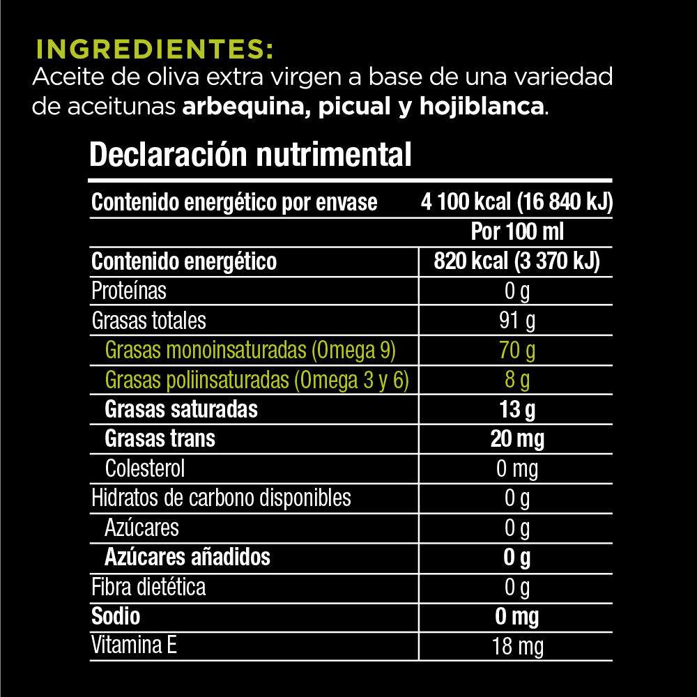 Aceite De Oliva Extra Virgen Oli De Nutrioli 500.0 Ml