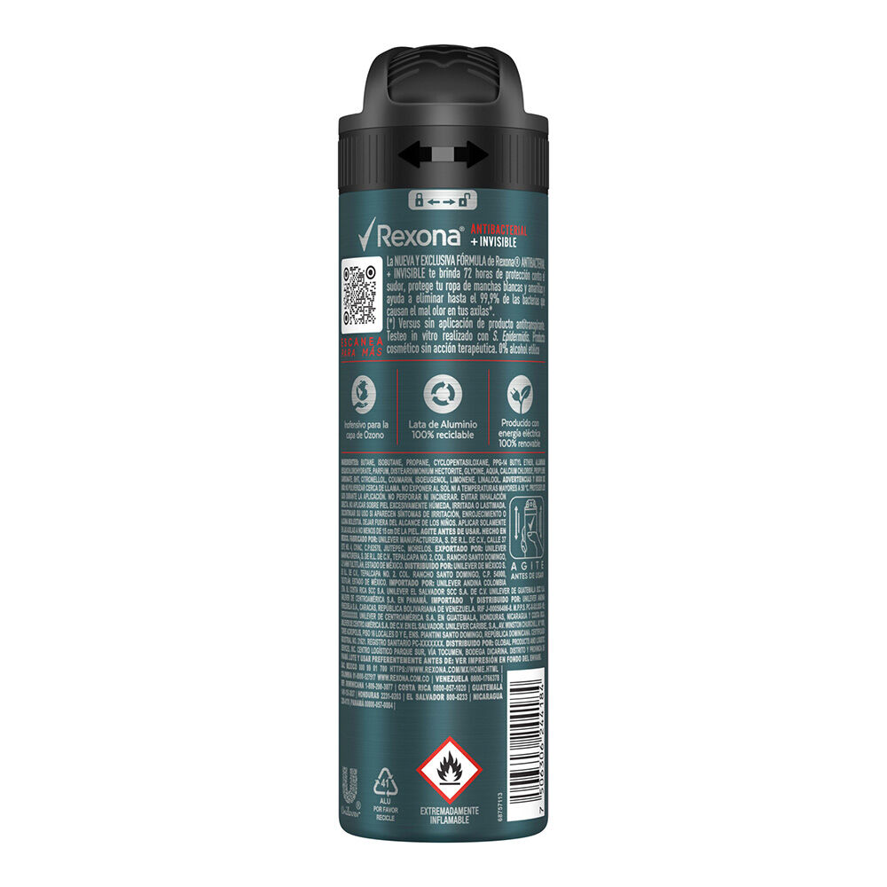 Deo Aerosol Ap Hombre Antibac Inv Rexona 90.0 Gr