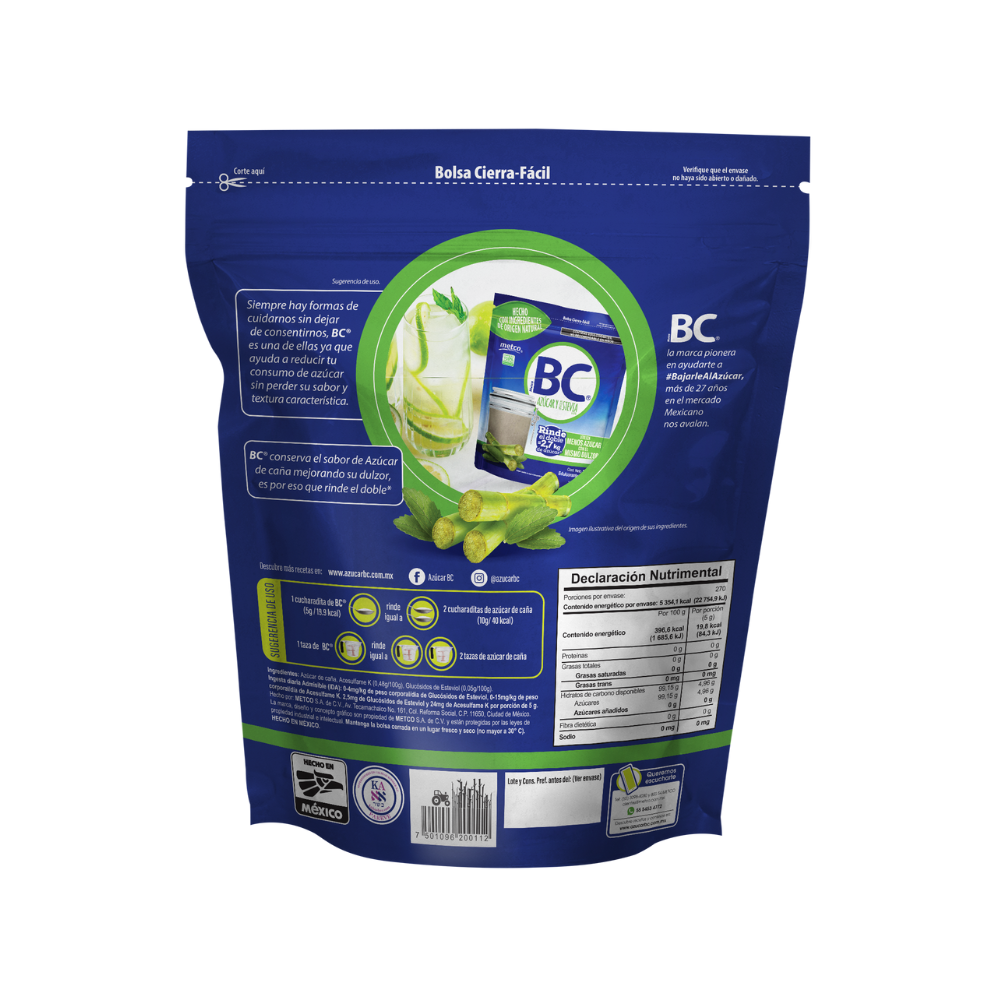 Azucar Baja En Calorias Bc 1.35 Kg