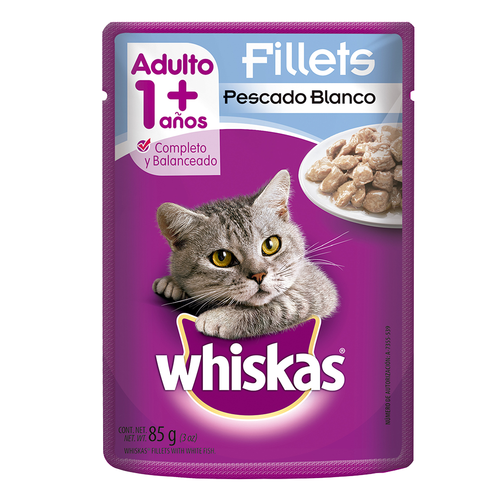 Comida Gato Pescado Blanco Y Atun Whiskas 85 0 Gr