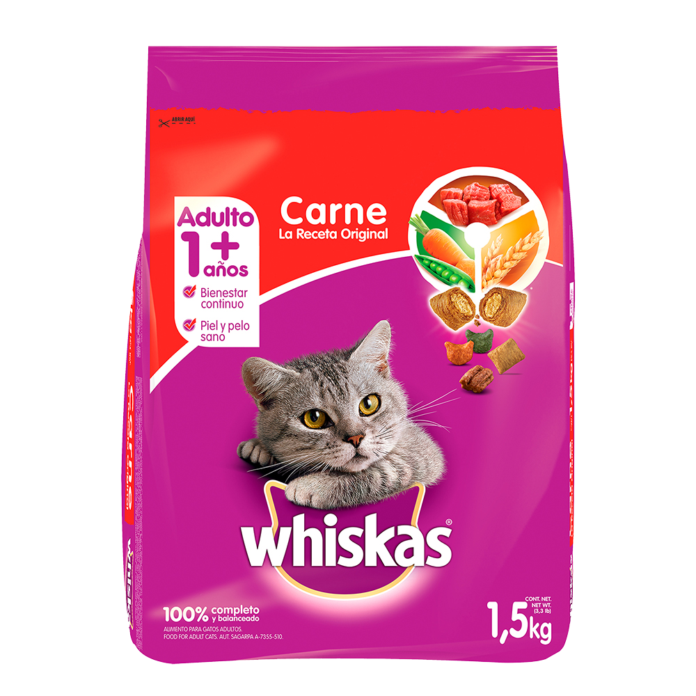Comida Gato Receta Original Whiskas 1 5 Kg