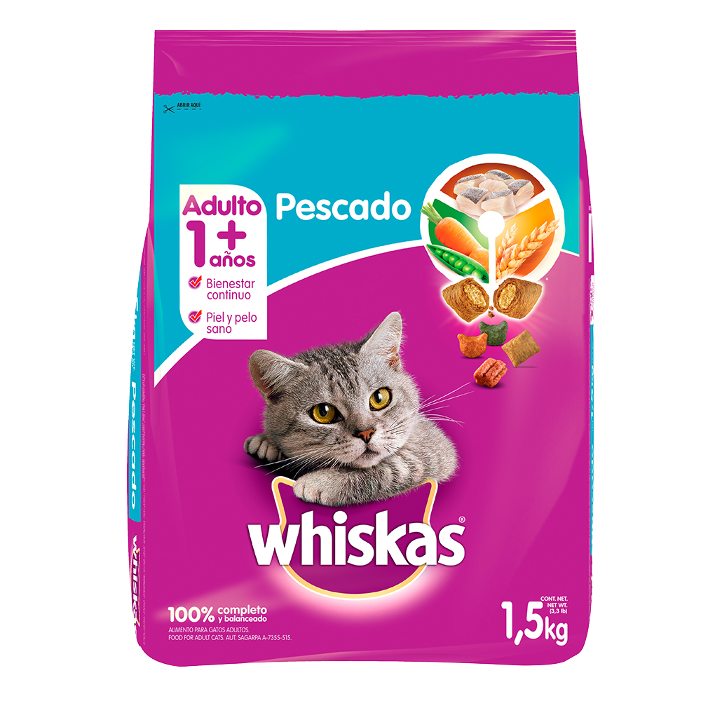 Comida Gato Rec Orig Mariscos Whiskas 1 5 Kg