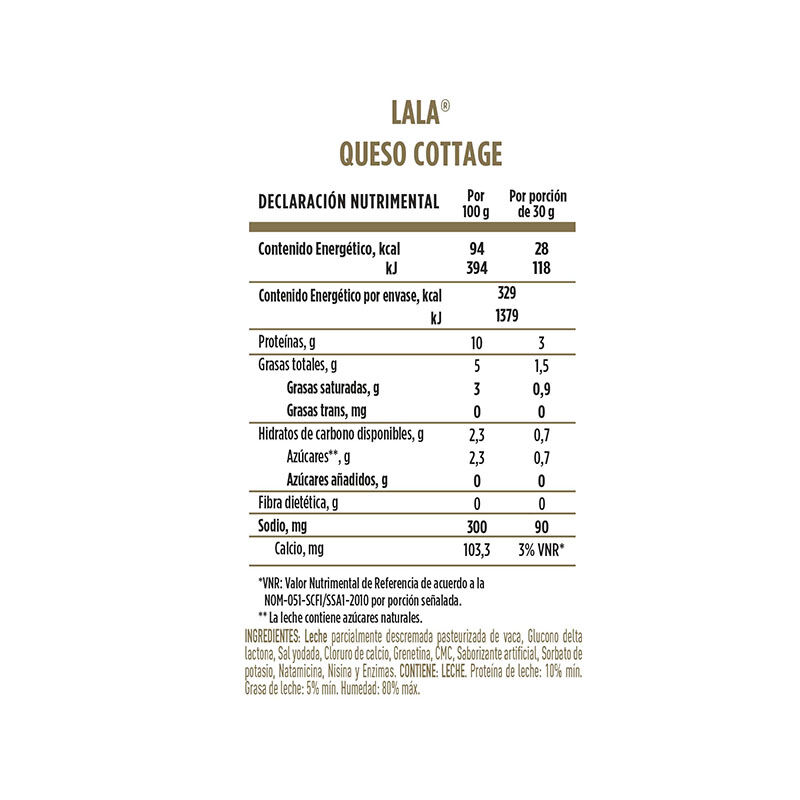 Queso Cottage Lala 350.0 Gr
