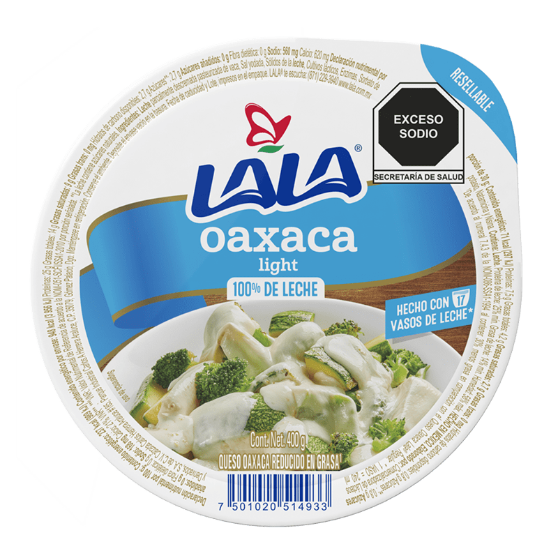 Queso Oaxaca Light Lala 400.0 Gr