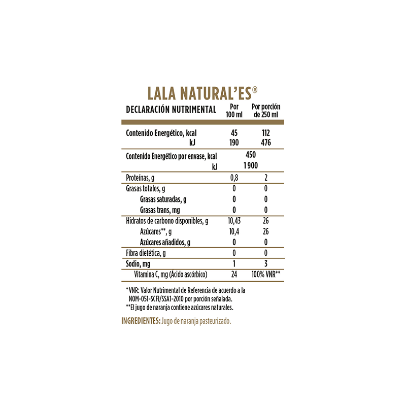 Jugo Naranja Naturales Lala 1.0 Lt