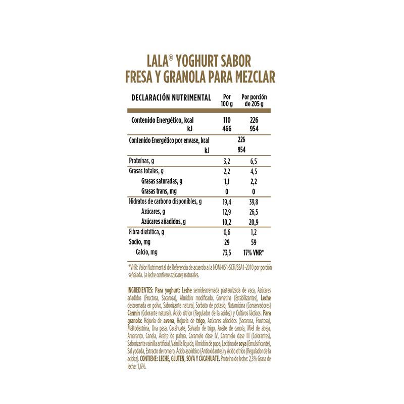 Yoghurt Fresa Granola Lala 190.0 Gr