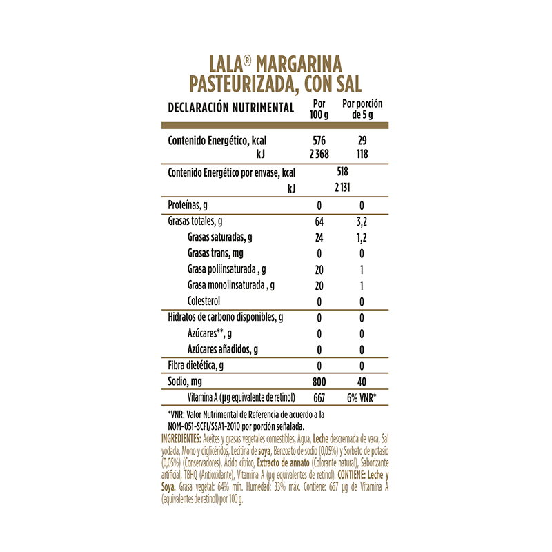 Margarina Con Sal Lala 90.0 Gr