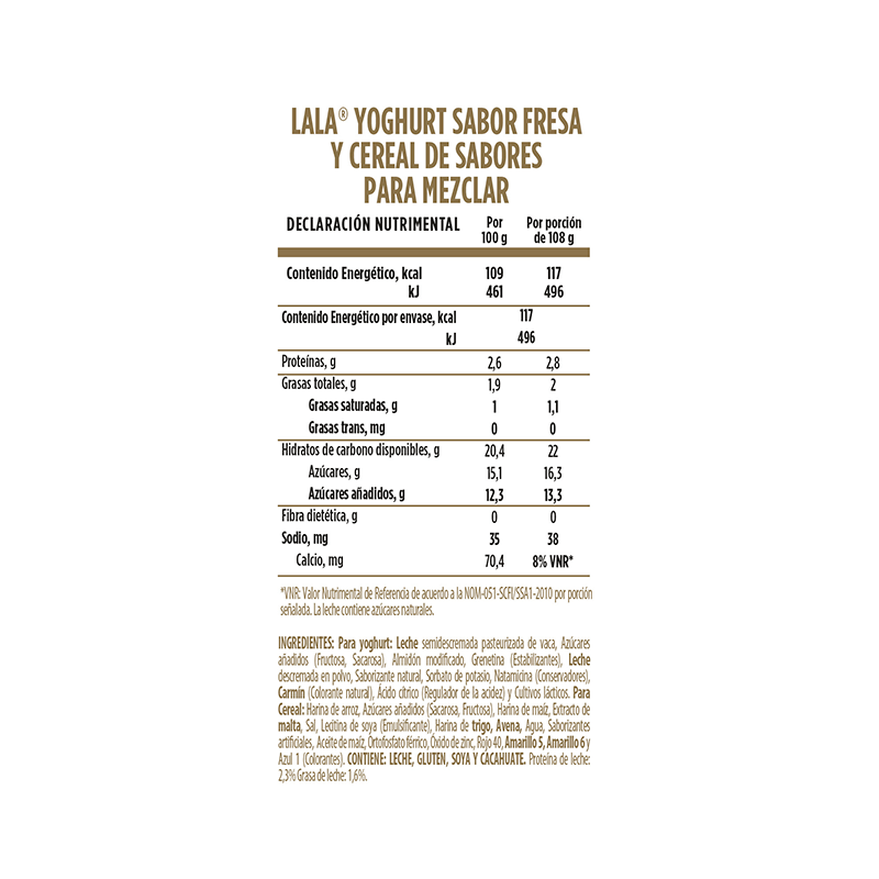 Yoghurt Fresa Cereal Lala 100.0 Gr