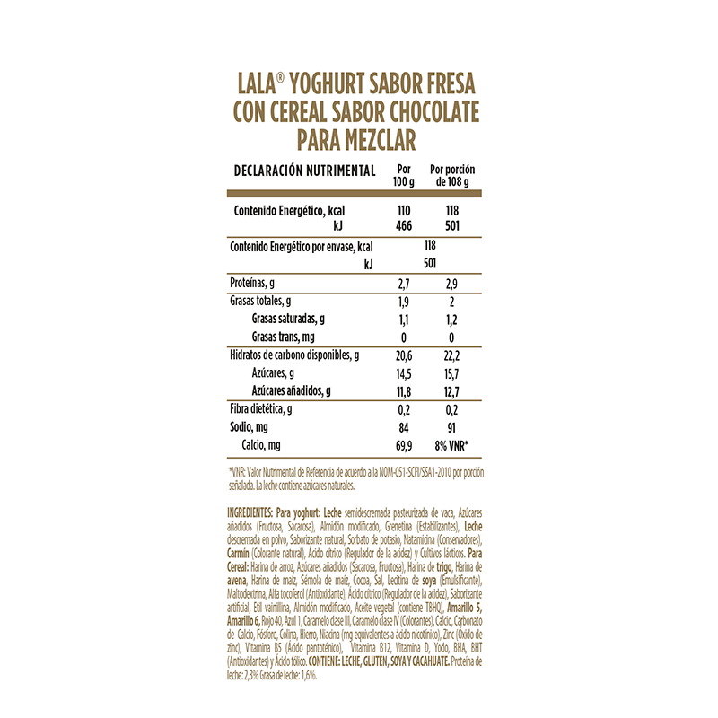 Yoghurt Choco Cereal Lala 100.0 Gr