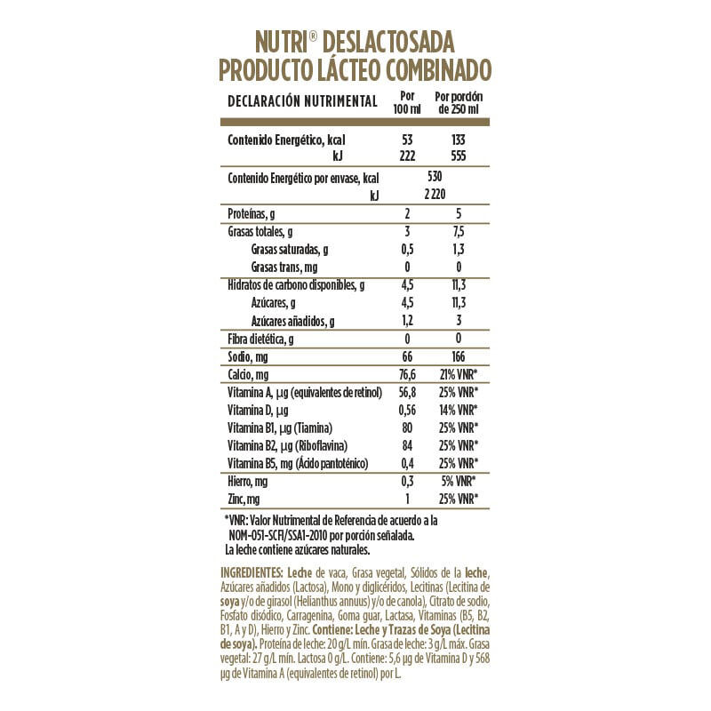 Flactea Uht Deslactosada Nutrileche 1.0 Lt