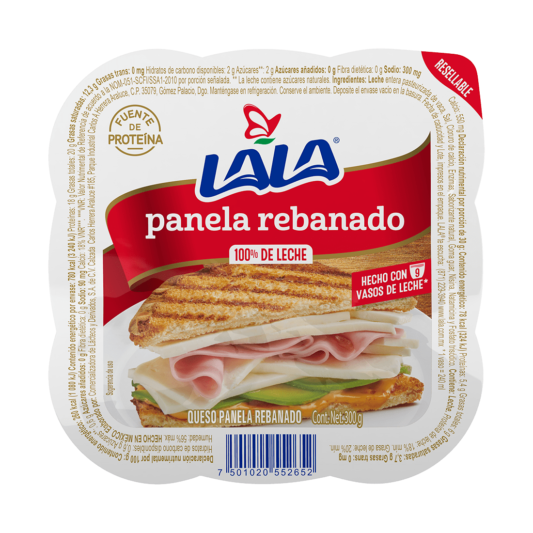 Queso Panela Rebanado Lala 300.0 Gr