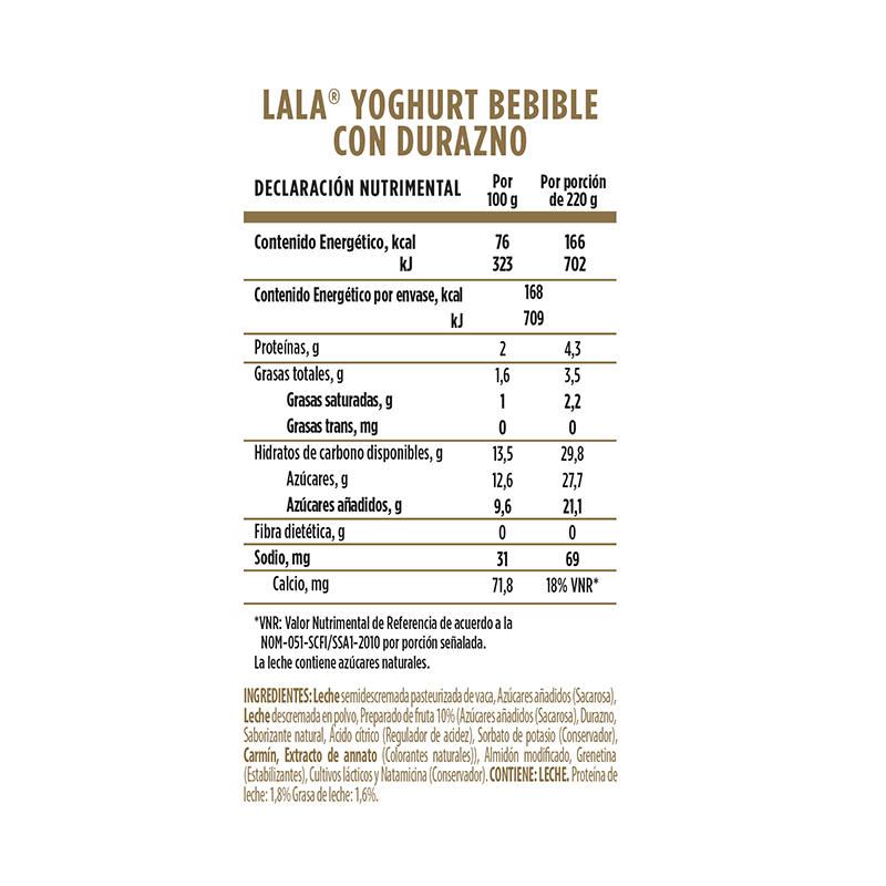Yoghurt Bebible Durazno Lala 220 0 Gr
