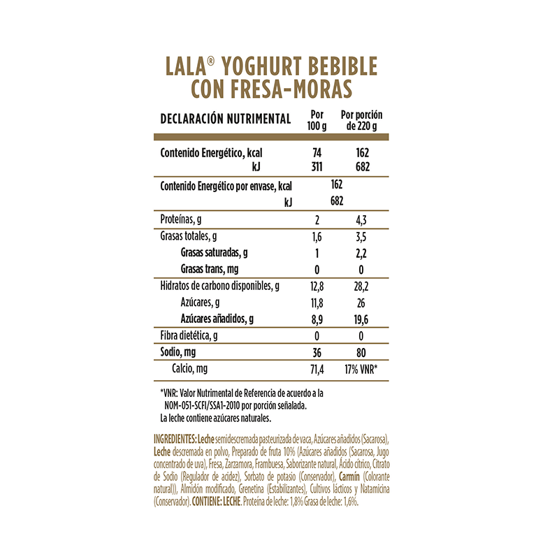 Yoghurt Bebible Fresa Mora Lala 220 0 Gr