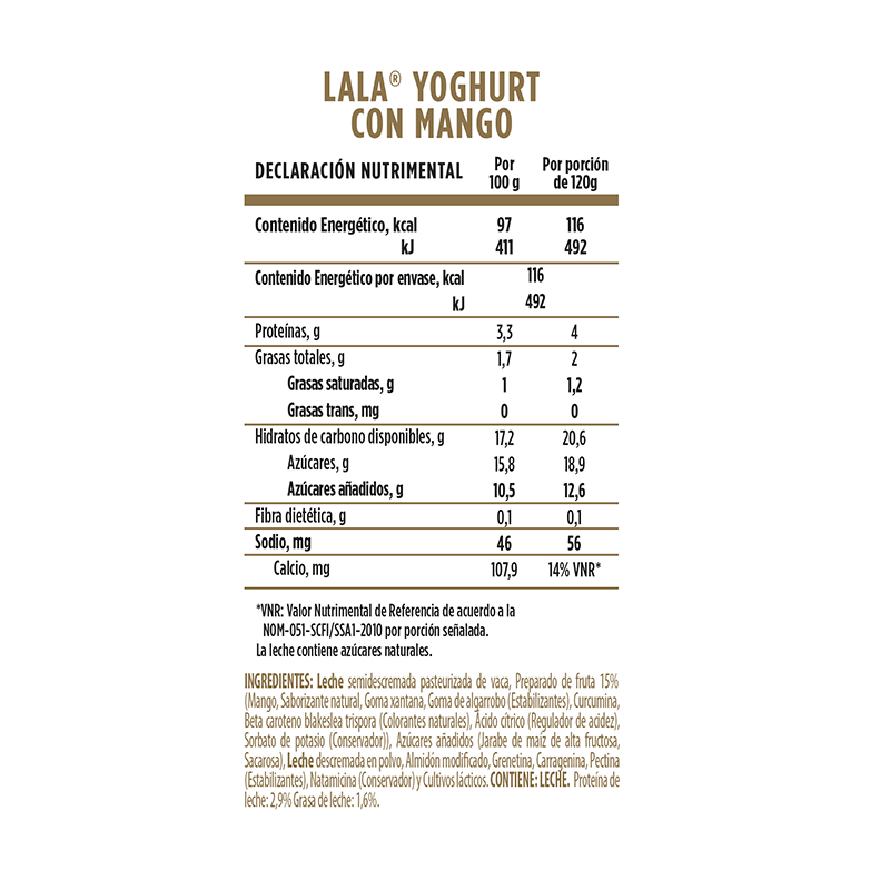 Yoghurt Mango Lala 120.0 Gr