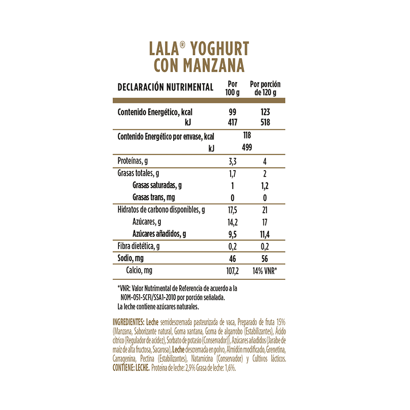 Yoghurt Manzana Lala 120.0 Gr